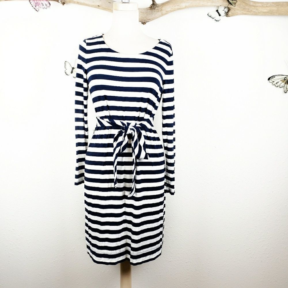 Banana republic navy and white striped dress